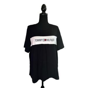Tommy Hilfiger Women's Sport Black & White T-shirt, Size 3X, Pre-owned